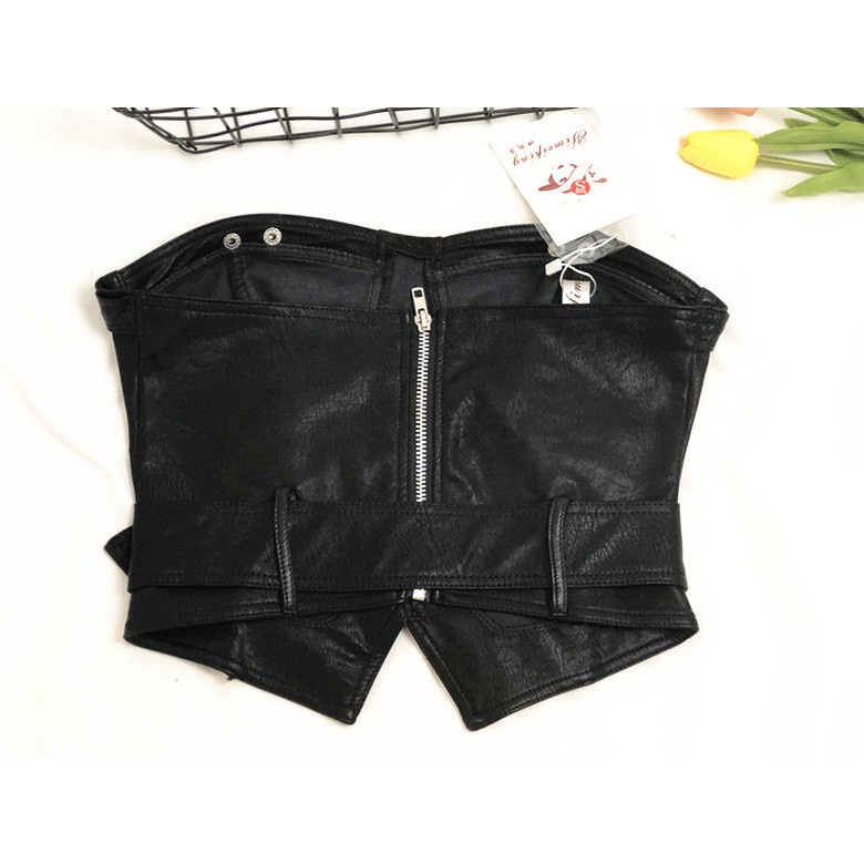 Áo ống không tay cúp ngực thân ngắn dáng ôm da Pi gợi cảm phong cách Âu Mỹ thời trang cho phụ nữ | BigBuy360 - bigbuy360.vn