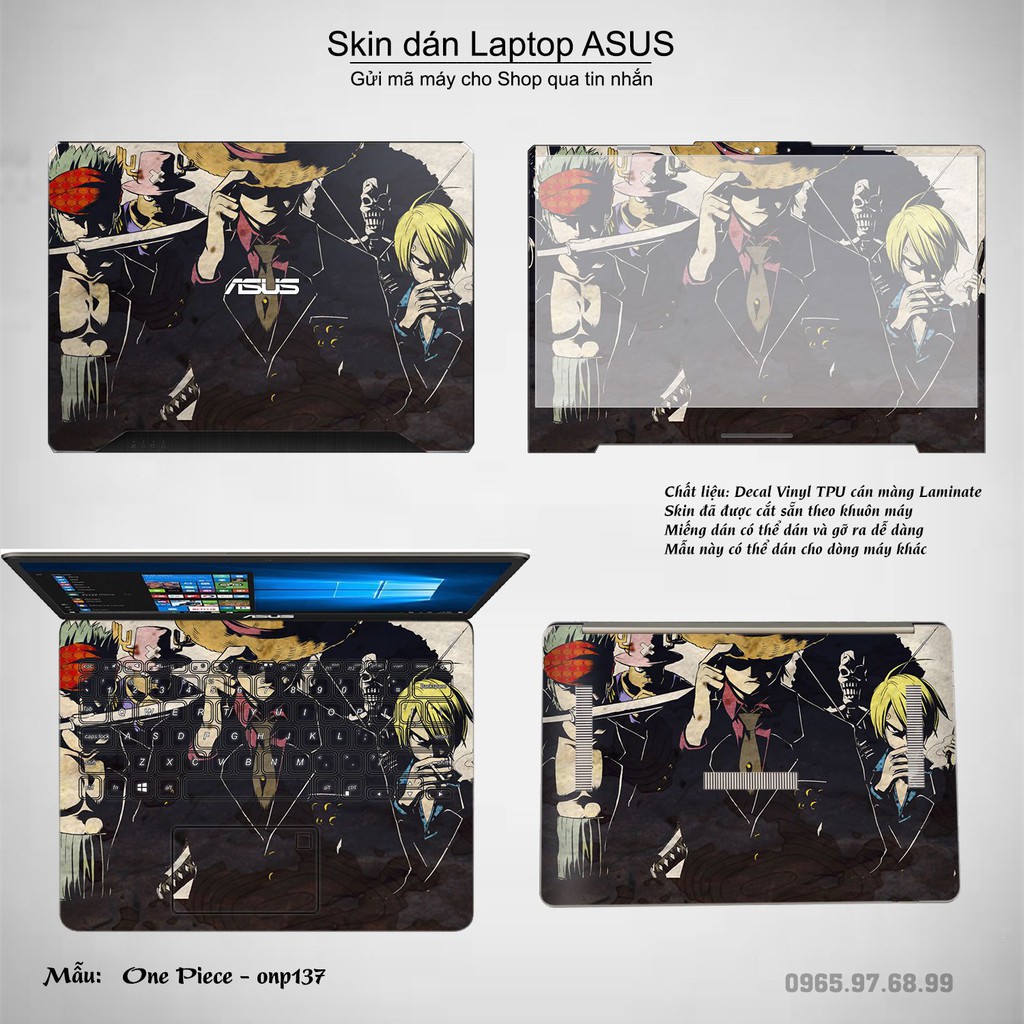 Skin dán Laptop Asus in hình One Piece nhiều mẫu 16 (inbox mã máy cho Shop)