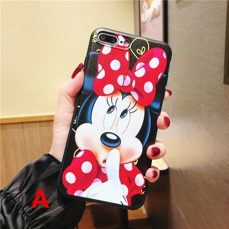 iPhone SE 2020 6S 6 6S+ 6plus 7plus 7+ 8 Plus X xs xr xsmax 11 Pro Max 3D painted Korean cartoon Mickey Mouse phone case