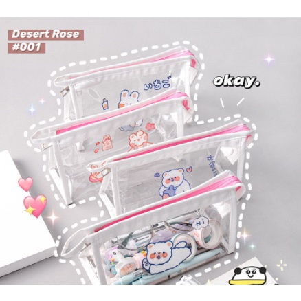 {~20*8*12cm} BÓP ĐỰNG VIẾT TRONG SUỐT - CHỐNG NƯỚC TPU - DỄ THƯƠNG - CUTE