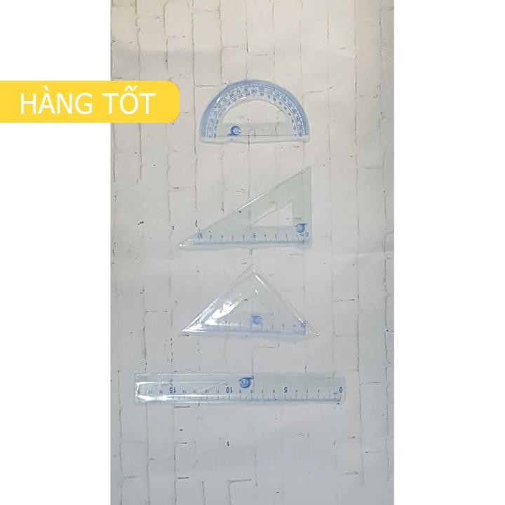 BỘ 4 THƯỚC EKE, THƯỚC KẺ, THƯỚC ĐO ĐỘ