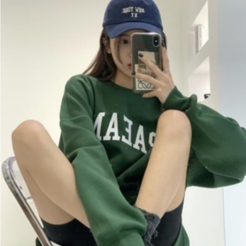 Áo sweater mỏng nhẹ kiểu dáng chui đầu rộng rãi phong cách đường phố retro cổ điển kiểu Mỹ cá tính cho nữ