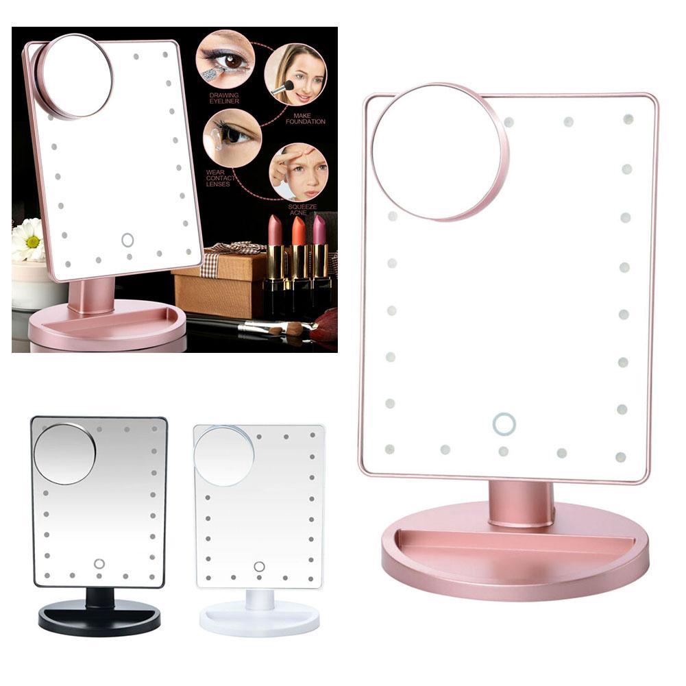 LED Vanity Makeup Mirror With Touch Screen Detachable 10X Magnifying Spot