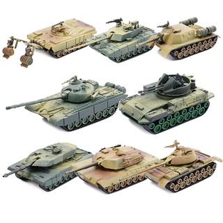 Mô hình quân sự xe tăng T72M1, T-55A, M1A2, Leopard 2A5, JSU-152, Type 98, Mô hình xe tank nhựa lắp ráp 4D tỷ lệ 1:72