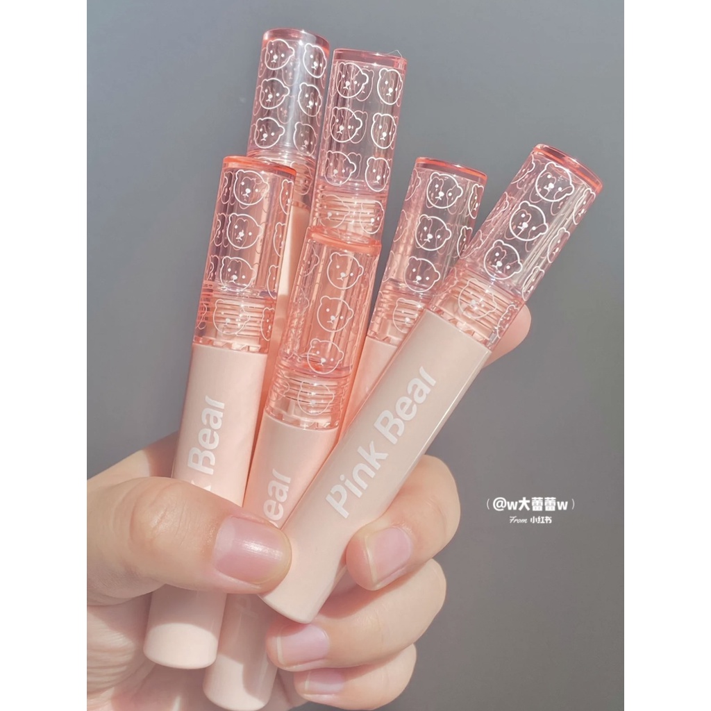Son Môi Dạng Lỏng PINKBEAR Màu Hồng Gấu Bong Bóng Nhẹ Có Thể Làm Kem Làm Son Môi Thương Hiệu Niche Hàng Mới Về
