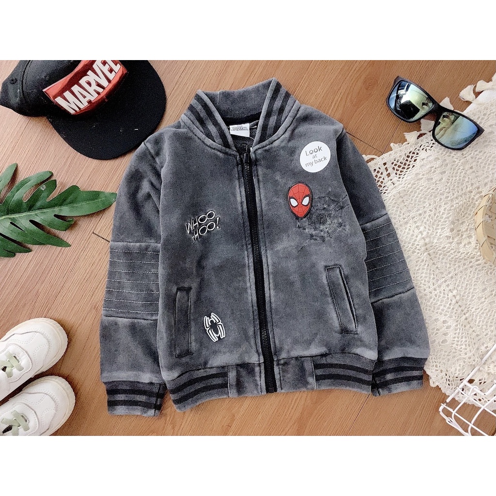 Áo khoác bé trai nỉ da cá Cool Club người nhện Spiderman A02