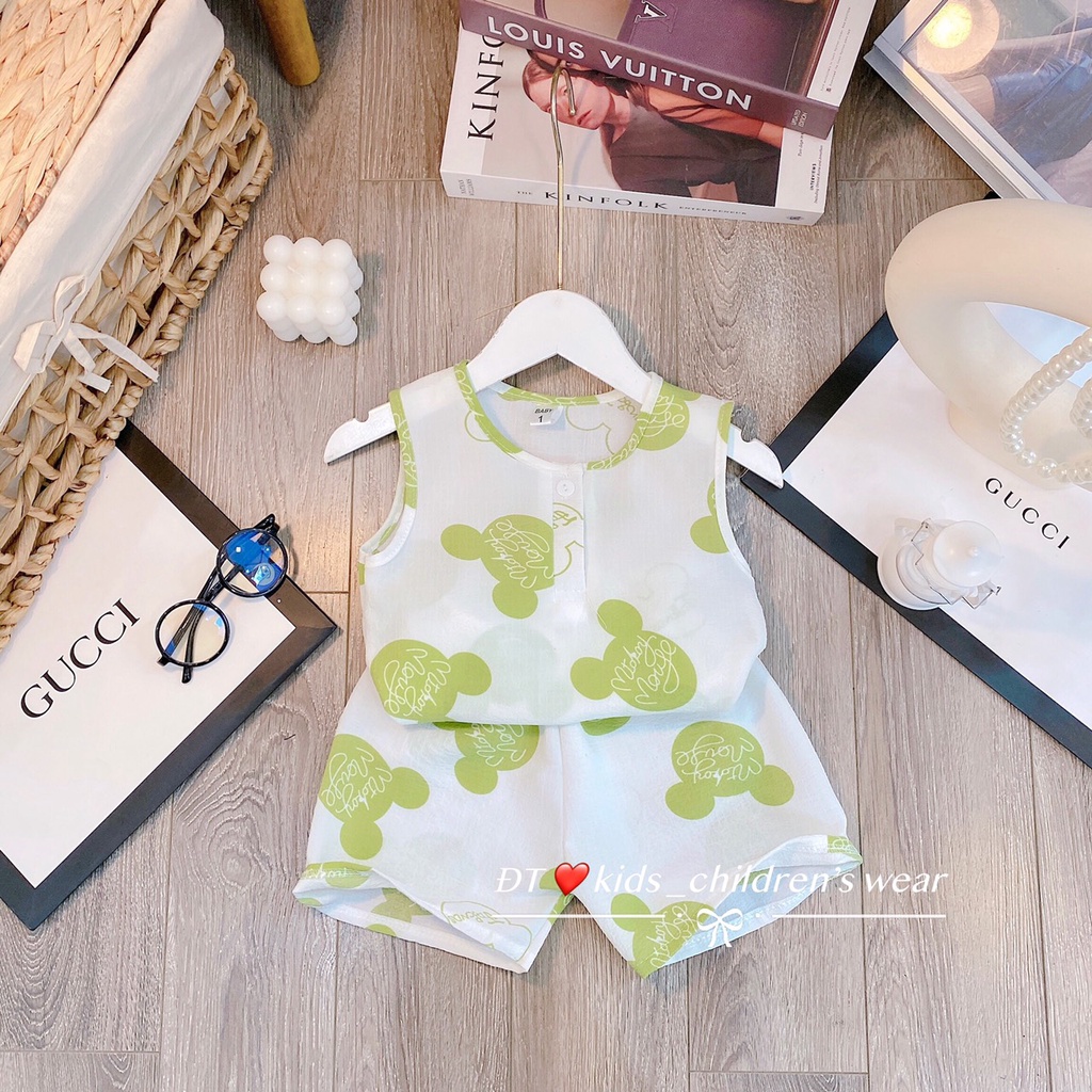 Bộ 3 Lỗ Hoạ Tiết Gấu Đáng Yêu Cho Bé Chất Liệu Vải Xô Muslin Đủ Size Từ 8-18Kg VNXK Nhật-Hàn