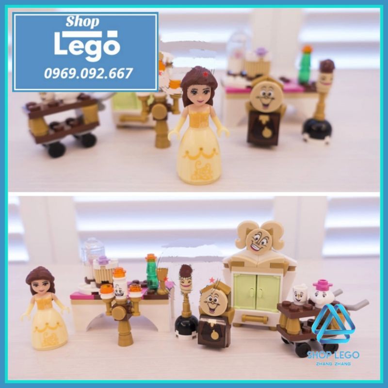 Xếp hình Beauty and The Beast Cổ tích Người đẹp và quái thú dành cho bé gái Lego Minifigures Lele 37001