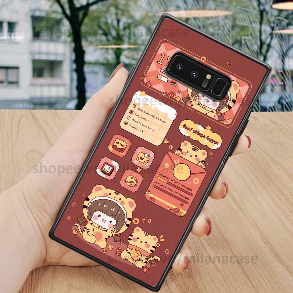 Ốp Samsung Note 8 hình đồng hồ icon gấu mèo cute cực dễ thương ngộ nghĩnh