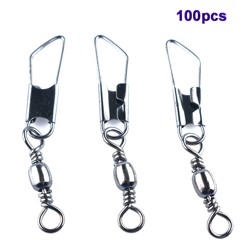 Set 100 móc khóa kim loại gắn dây câu cá chuyên dụng đa năng