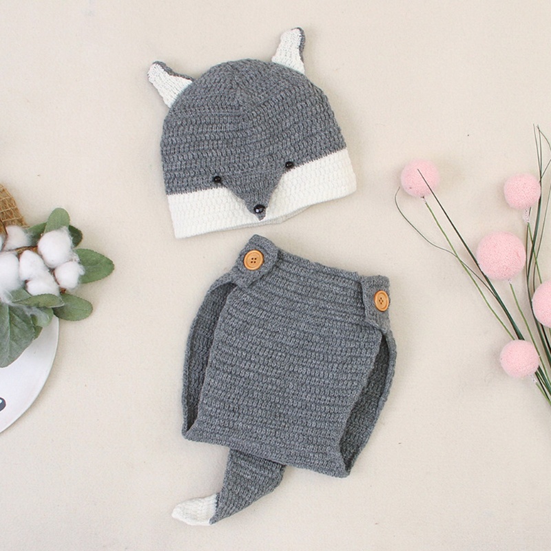 Bộ Trang Phục Đan Móc Hình Động Vật Làm Phụ Kiện Chụp Ảnh Cho Bé Sơ Sinh