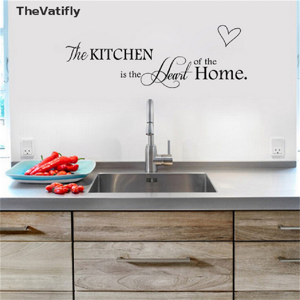 [Thevalifly] Sticker Dán Tường Họa Tiết Chữ Kitchen Is the Heart of Home