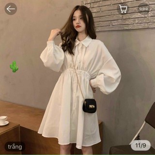 Đầm sơ mi thắt eo xinh đẹp kiểu rộng