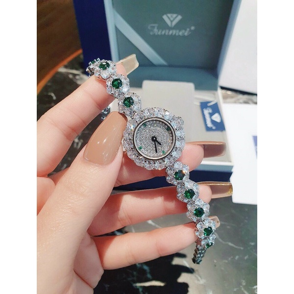 Đồng hồ nữ FUNMEI 25mm chính hãng máy Nhật Miyota đính đá swarovski chắc chắn full box thẻ bảo hành 12 tháng