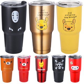 Cốc inox giữ nhiệt họa tiết dễ thương dung tích 900ml LY GIỮ NHIỆT THÁI LAN 900ML