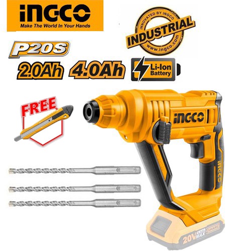 MÁY KHOAN BÊ TÔNG DÙNG PIN INGCO 20V CRHLI1601 ( không kèm pin và sạc )