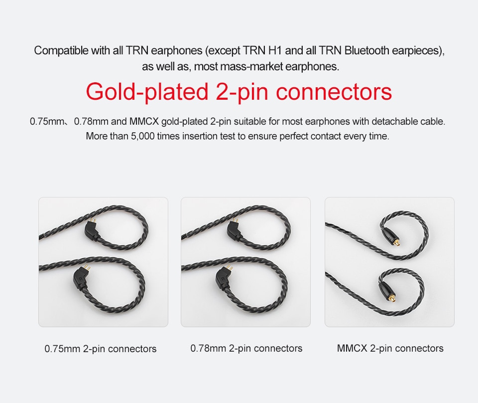 Dây cáp tai nghe có mic 6 lõi mạ bạc Mmcx / 2pin dành cho Tfz Trn X6 Kz Asf Zs10 Cca C10