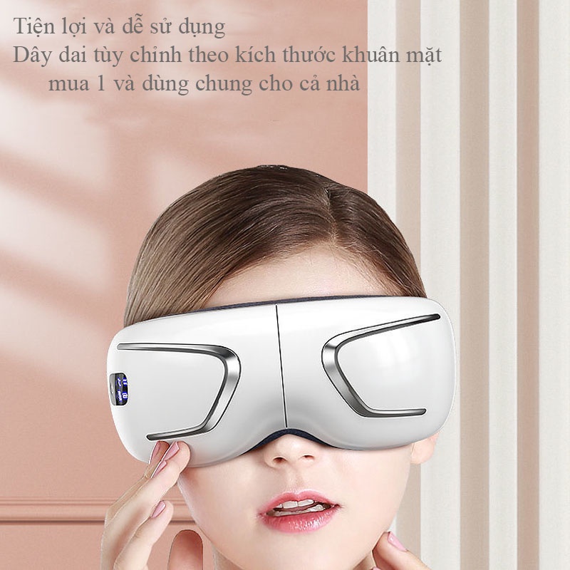 Máy massage mắt thái dương cải thiện giấc ngủ, máy mát xa mắt không dây kết nối bluetooth hỗ trợ giảm nhức mỏi mắt NPR65