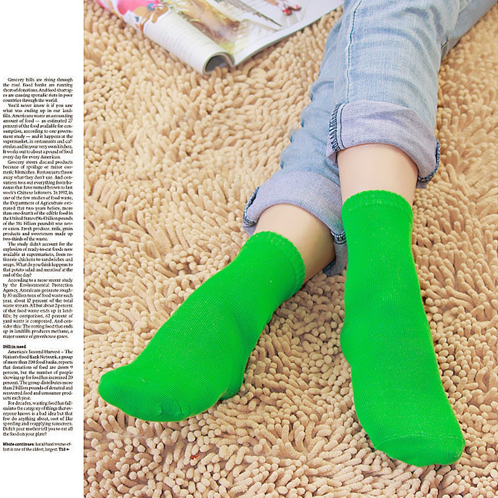 ELEN-Tất cotton cổ cao nhiều màu cho nữ