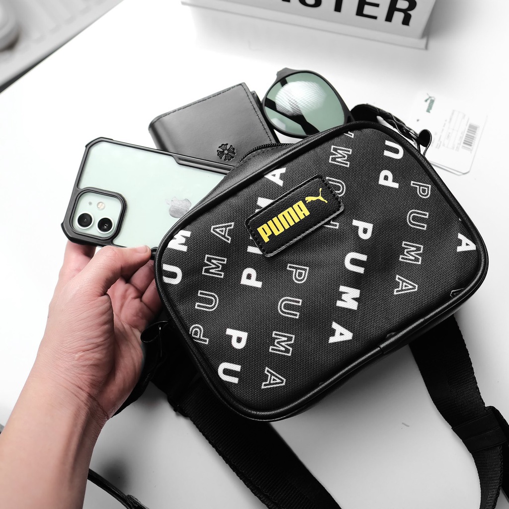 Túi đeo chéo puma phối da nam nữ