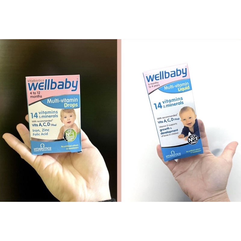 Vitamin Wellbaby 4m-12m và 6m-4y là sản phẩm của thương hiệu nổi tiếng đến từ Anh quốc 150ml date 2023-2024