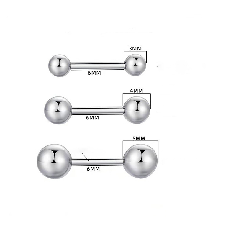 Đôi hoa tai dạng bi kiểu quả tạ phong cách Hàn Quốc xinh xắn dành cho nữ