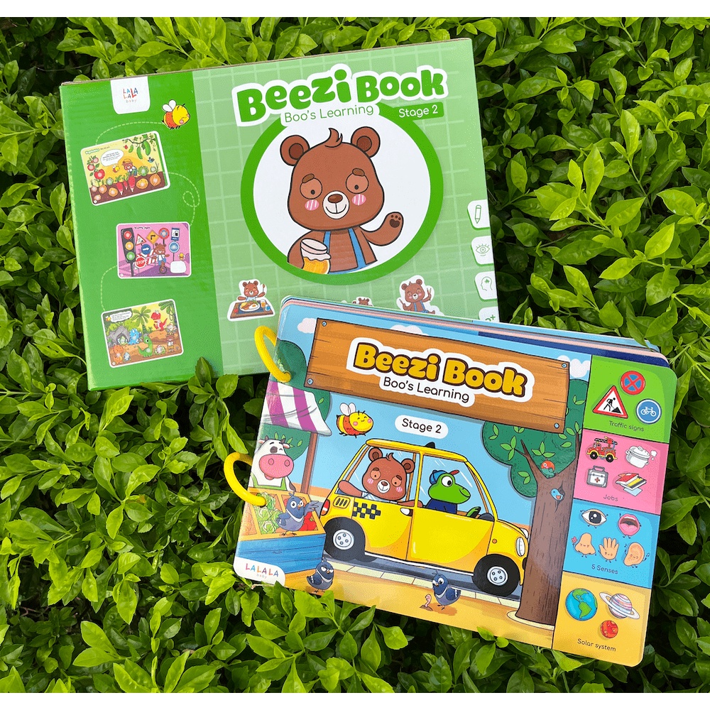 Học Liệu Bóc Dán Song Ngữ Beezi Book Phần 2 - Gấu Boo Học Hành - cực kỳ thú vị cho bé 2-5 tuổi - Hiệu Lalala Baby