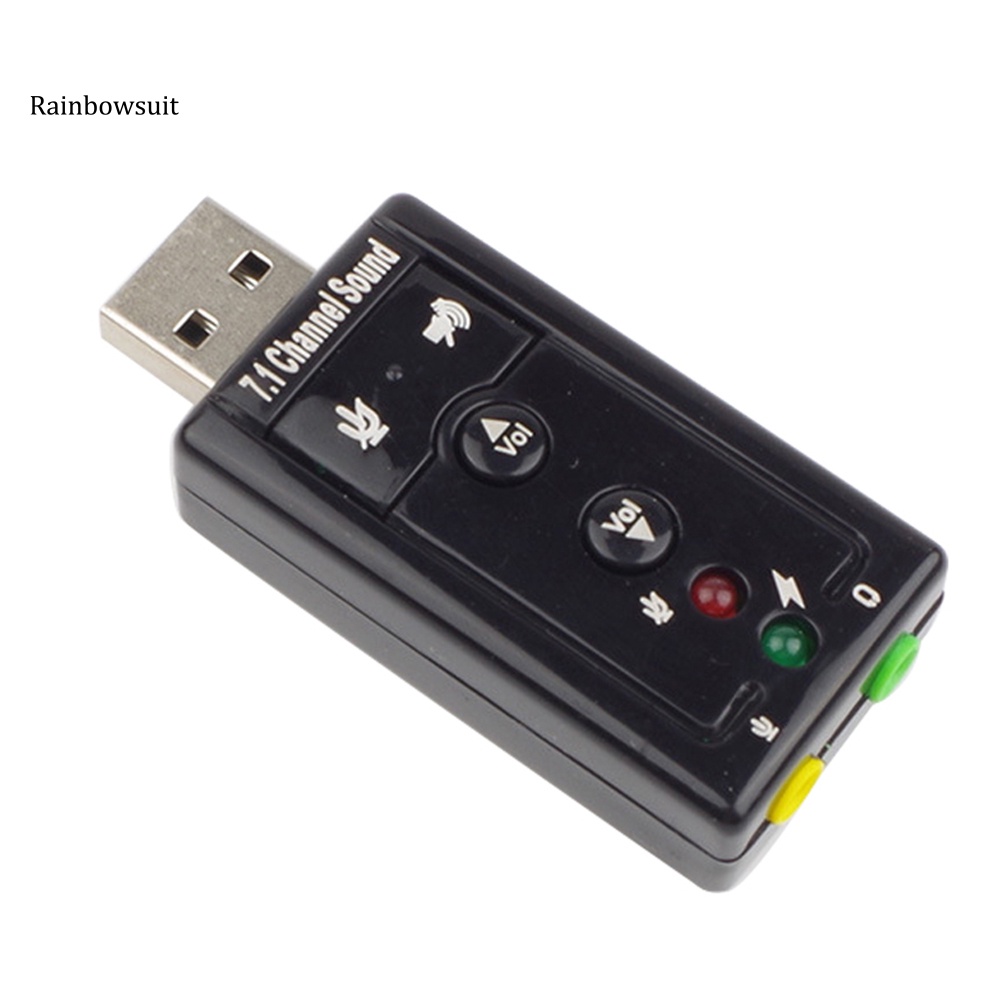 Thẻ âm thanh nổi 3D kênh USB 7.1 có nút điều khiển cho laptop