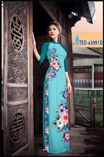 Vải áo dài in 3D hoa