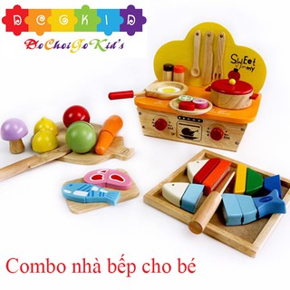 Combo đồ chơi Nhà bếp Winwintoys (bộ nấu ăn, bộ trái cây, bộ cắt cá)