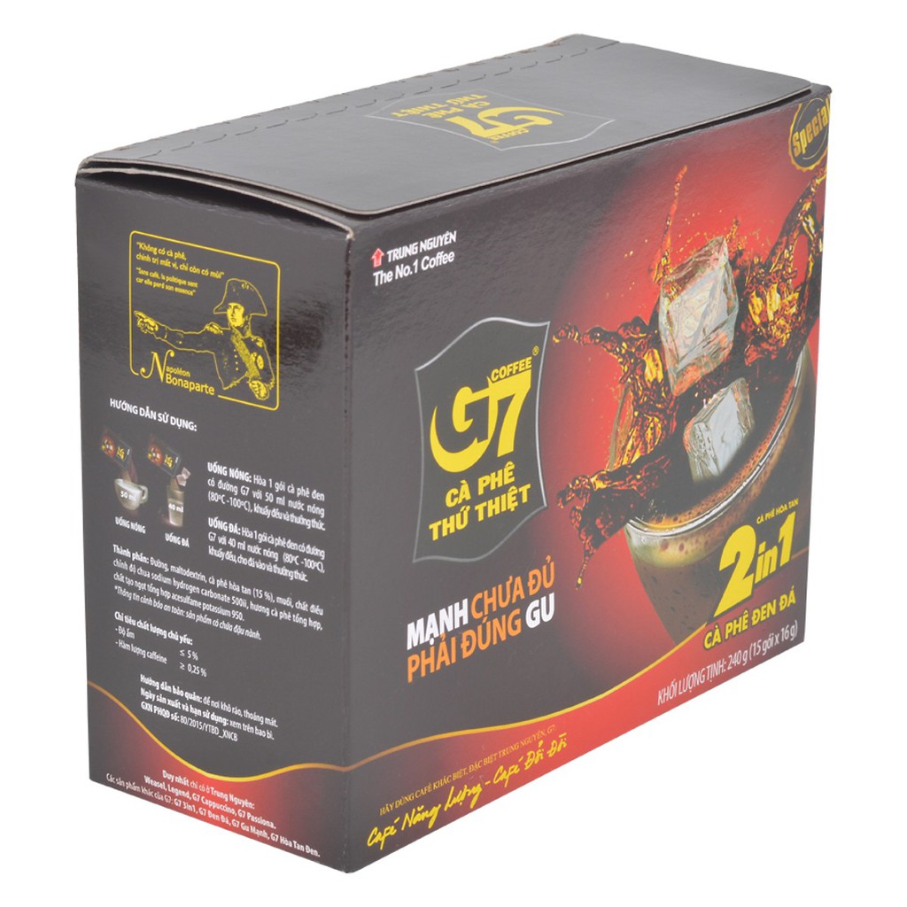 Cà phê G7 2in1 Trung Nguyên hộp 15 gói