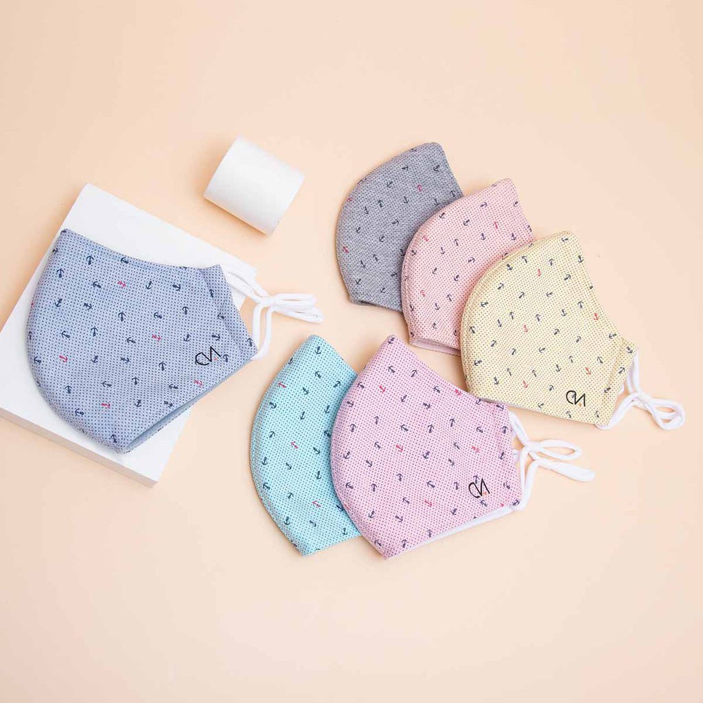 Khẩu Trang Mỏ Neo Duy Ngọc Cao Cấp, hàng chính hãng, chất liệu vải Cotton, họa tiết Mỏ Neo (1052).