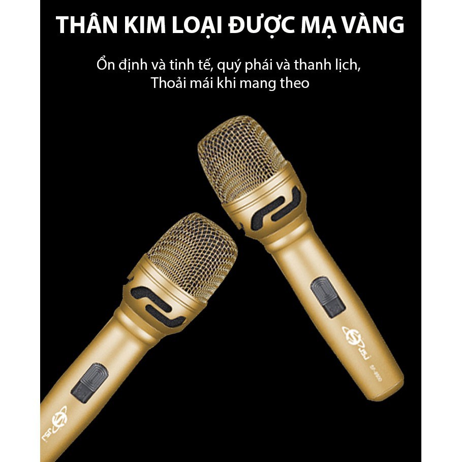 [Bán chạy nhất]  Micro karaoke có dây cao cấp JSJ SF-9500 hoàn hảo từ mọi góc độ, thân kim loại được mạ vàng - Hàng chất