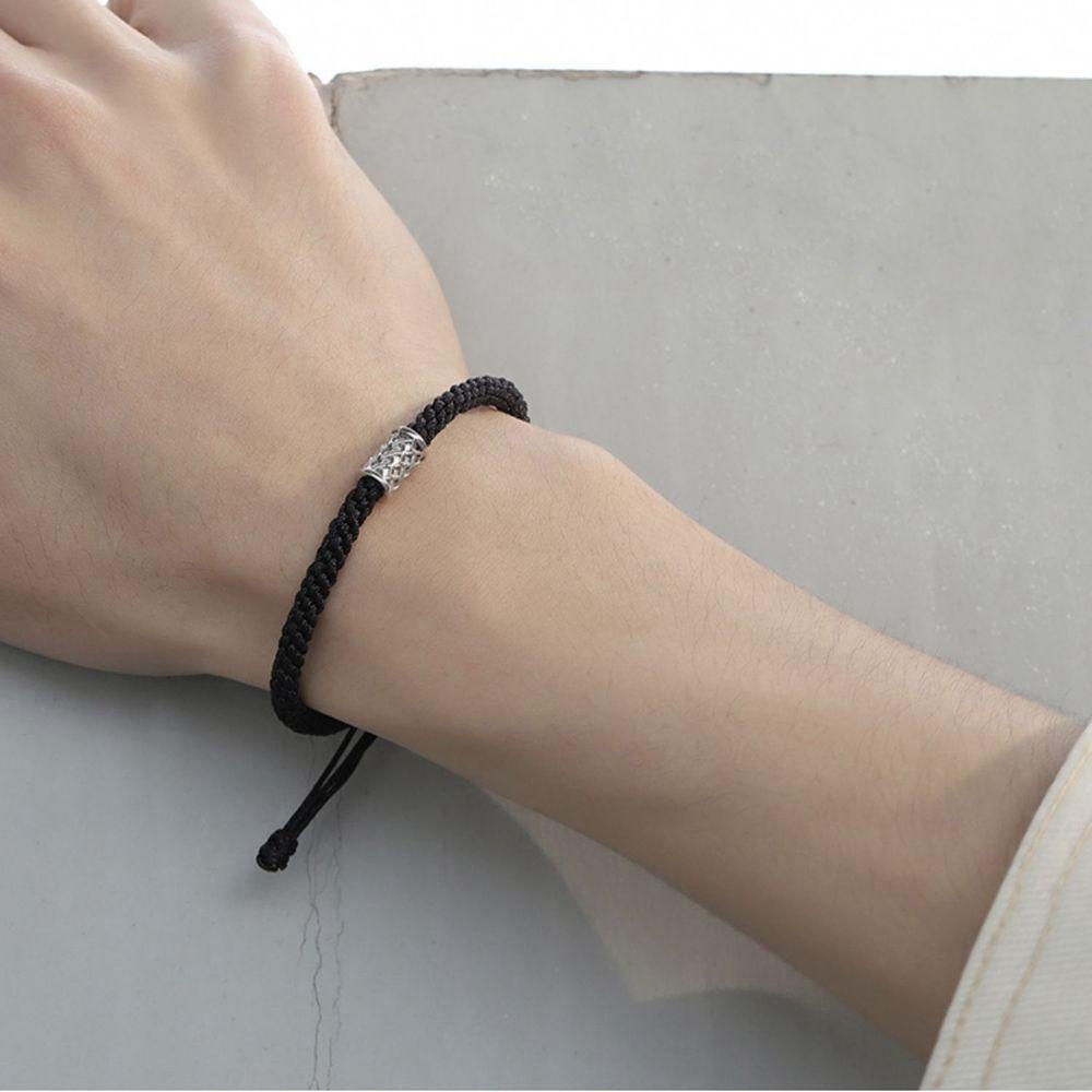 Forbetter Vòng Tay Dây Bện Mặt Đồng Chữ Seven Virus Hình Học Phong Cách Hip Hop Hàn Quốc Cho Nữ