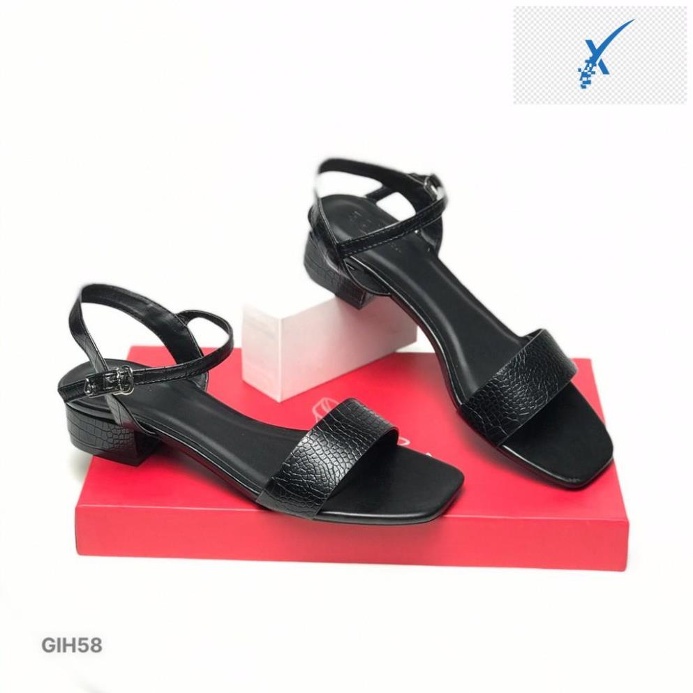 🖐️ Sandal nữ BQ ❤️FREESHIP❤️ Giày cao gót quai hậu đế vuông 3.5cm quai dập vân cá sấu GIH58 🖐️