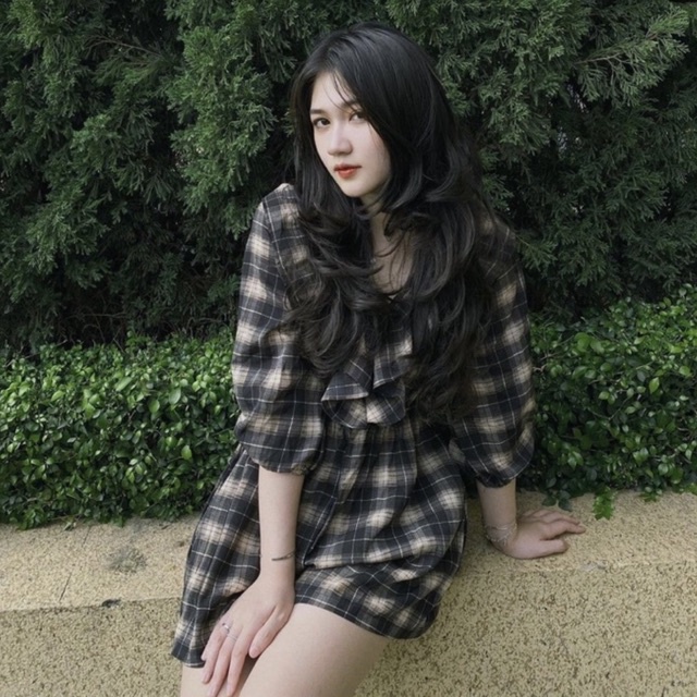 jump kẻ caro xinh như Jisoo BB ảnh thật có sẵn [ay.stt]