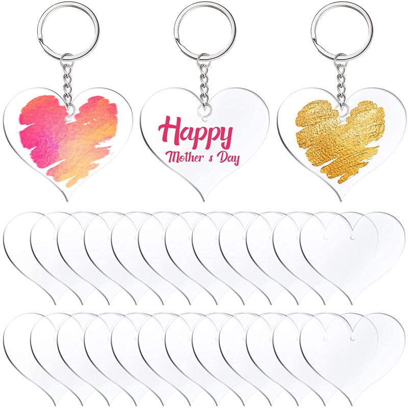 Set 20 Móc Khóa Hình Trái Tim Bằng Vinyl