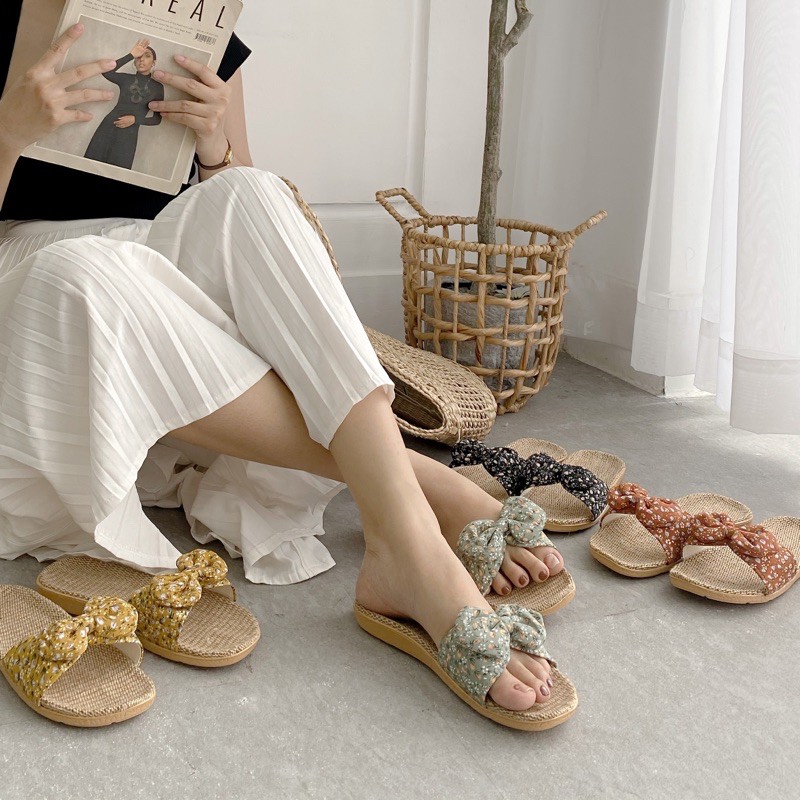 Dép Cói Nơ Bi Nhỏ Shoes Paradise, dép cói siêu nhẹ và êm đi du lịch,trong nhà,văn phòng,đi chơi...