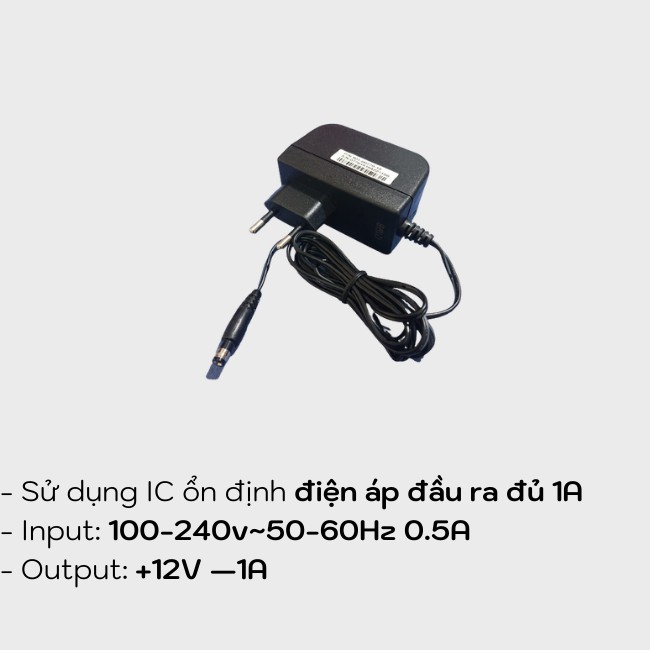 Nguồn DVE 12V-1A DÀNH CHO CAMERA