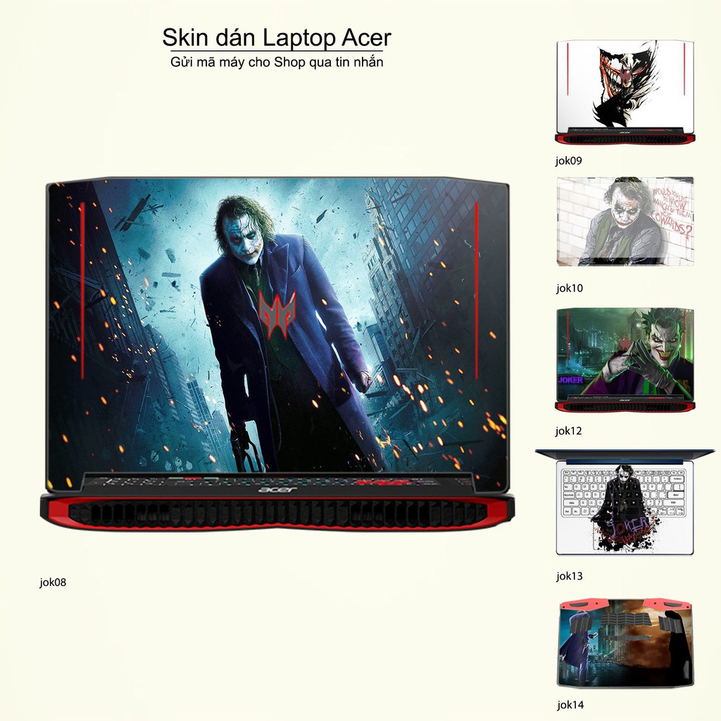 Skin dán Laptop Acer in hình Joker nhiều mẫu 2 (inbox mã máy cho Shop)
