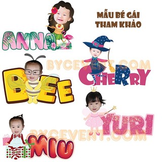 [GIAO NHANH - THIẾT KẾ MỚI] Chibi kèm tên bé trang trí sinh nhật