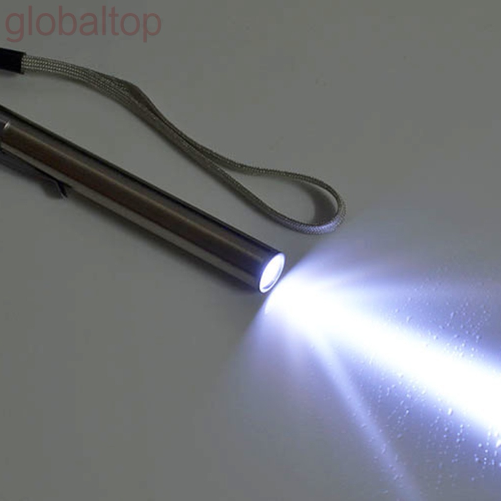 Đèn pin LED mini cầm tay bằng thép không gỉ sạc USB tiện dụng