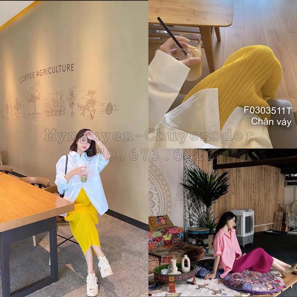 Chân váy dập ly dáng suông dài xẻ tà sau! | BigBuy360 - bigbuy360.vn