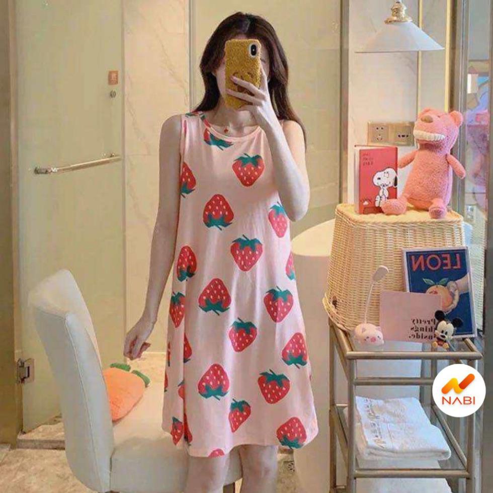 (Bán Sỉ) Váy Ngủ 🌹FREESHIP🌹 Váy Ngủ Dáng Dài Sát Nách Cotton Mềm Mịn Họa Tiết Dễ Thương Siêu Rẻ Siêu Đẹp AN07 Đẹp ! *