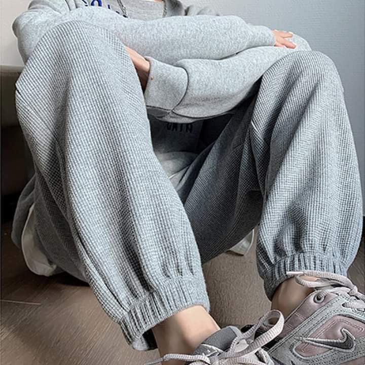 Quần jogger unisex thể thao, quần ống rộng kiểu dáng jogger mặc nhà nam nữ vải TỔ ONG | WebRaoVat - webraovat.net.vn