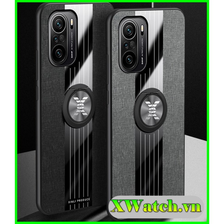 Ốp lưng vải jean Xiaomi Redmi K40 / K40 Pro / Mi 11 họa tiết kẻ sọc cao cấp