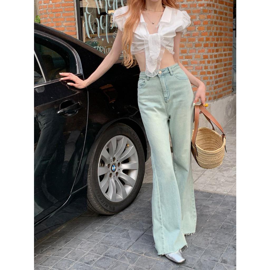 Quần Denim Ống Loe Thời Trang Dạo Phố Cá Tính 62974