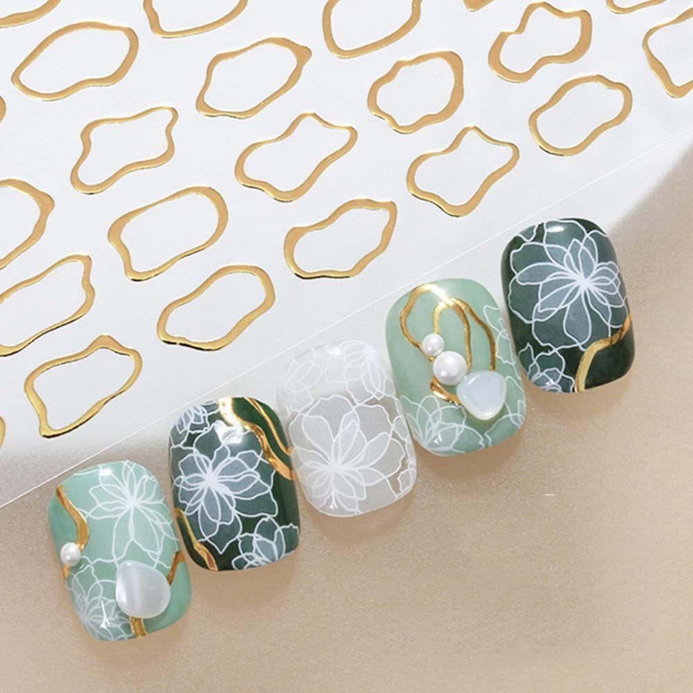 Miếng Dán Trang Trí Móng Tay 3D Hình Bản Đồ Đại Dương|Miếng Dán Trang Trí Móng Tay Tự Dính Màu Trắng Đen Đỏ Họa Tiết Trái Tim