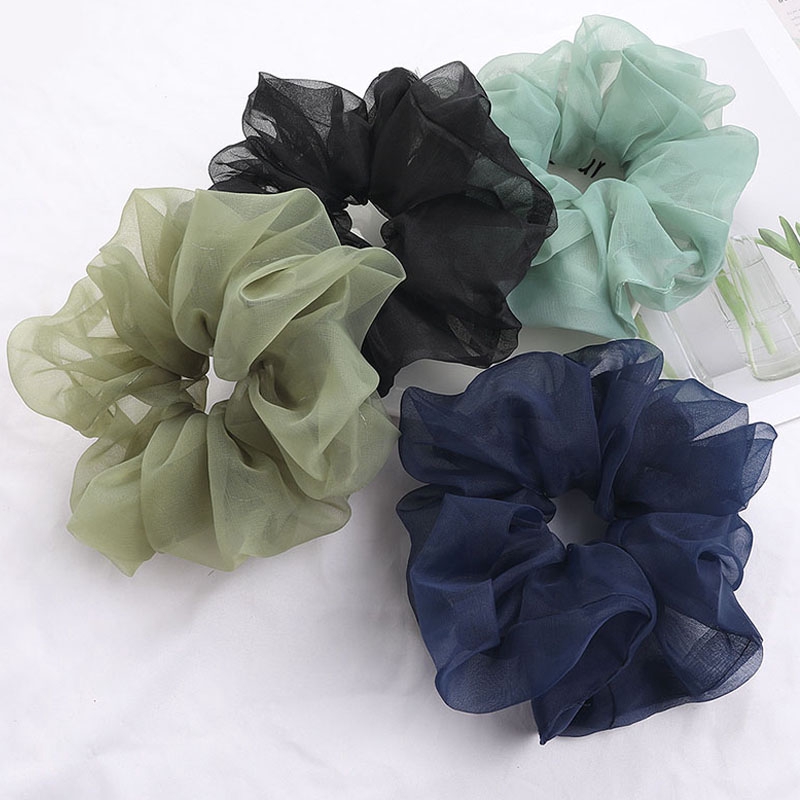 Dây Buộc Tóc Co Giãn Chất Liệu Chiffon Phong Cách Hàn Quốc Hair Scrunchies