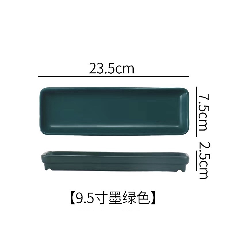 Đĩa sứ hình chữ nhật dáng dài decor, chụp ảnh, bày thức ăn, bánh